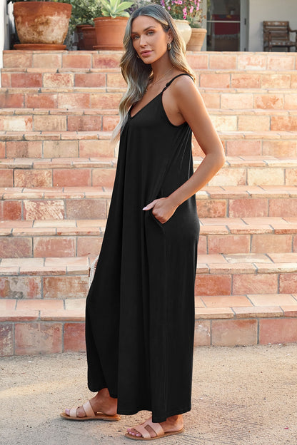 V-Neck Spaghetti Strap Jumpsuit